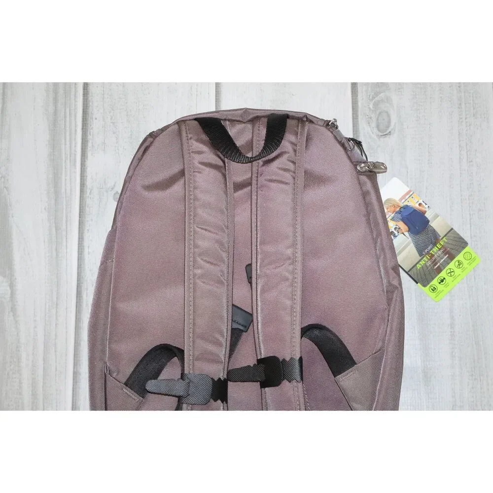 NEW Travelon Anti Theft Classic Backpack 5 Point Security Bag Travel Hazelnut